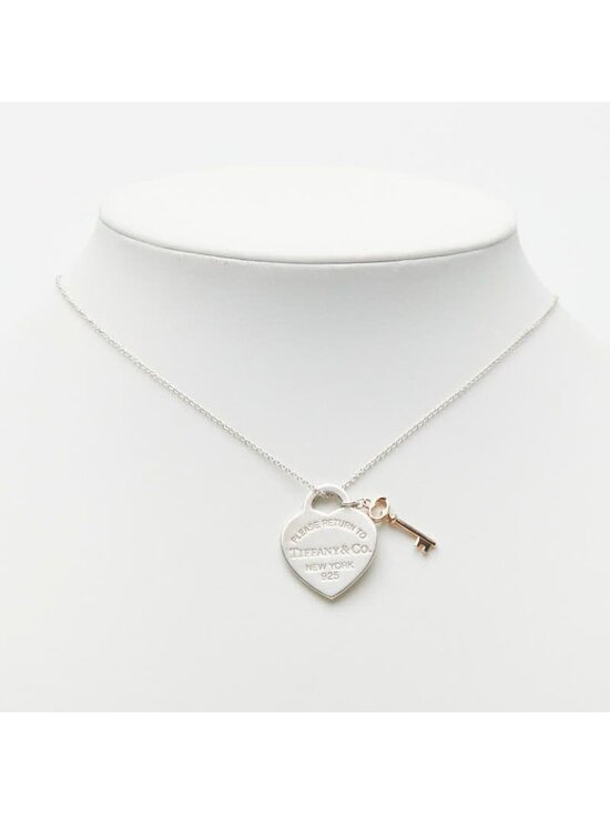 Tiffany & Co Return to Heart Tag Key Pendant Necklace Silver - Picture 7 of 7